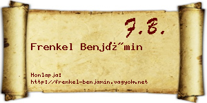 Frenkel Benjámin névjegykártya