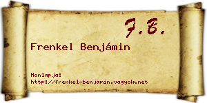 Frenkel Benjámin névjegykártya